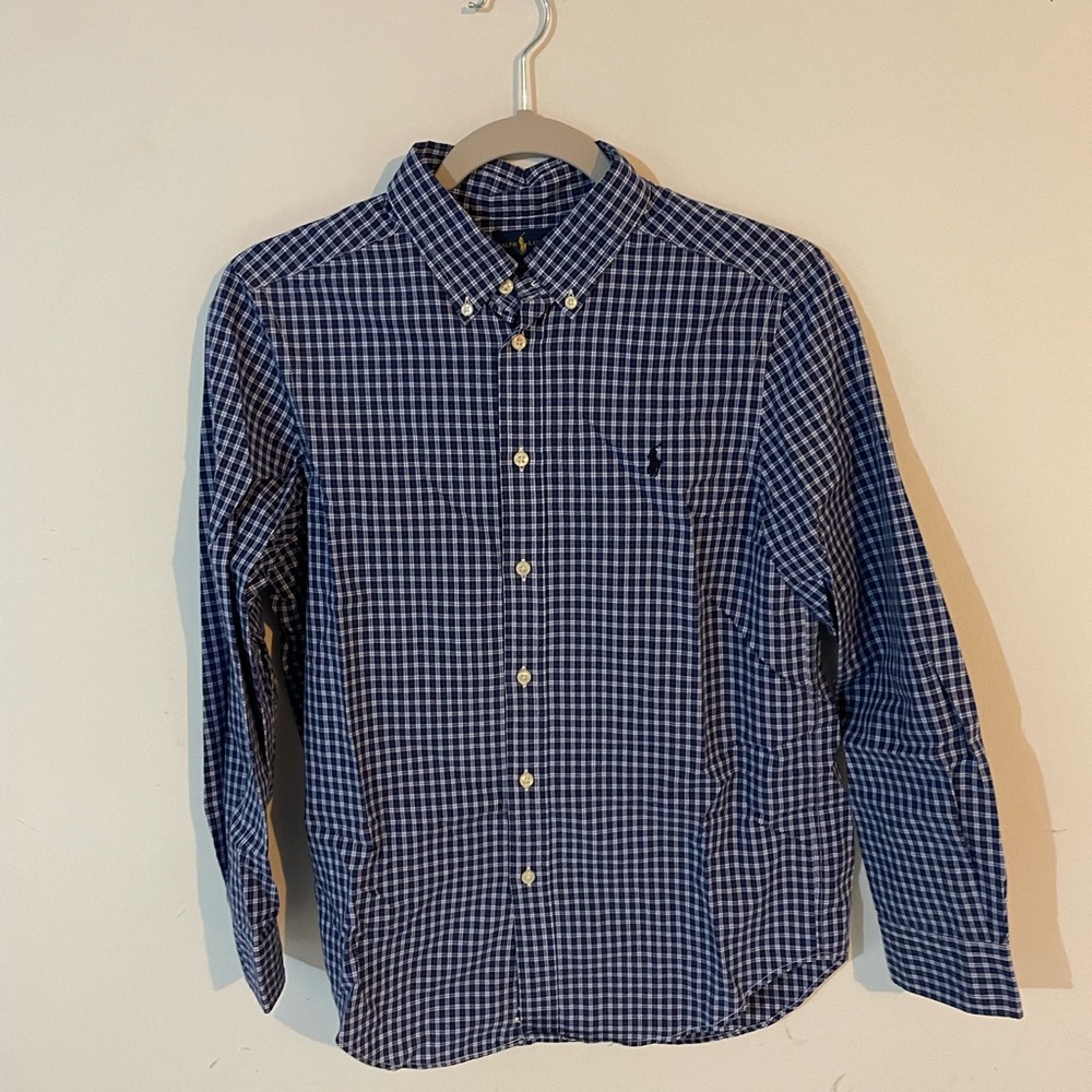 Polo by Ralph Lauren Men's Blue Checkered Shirt